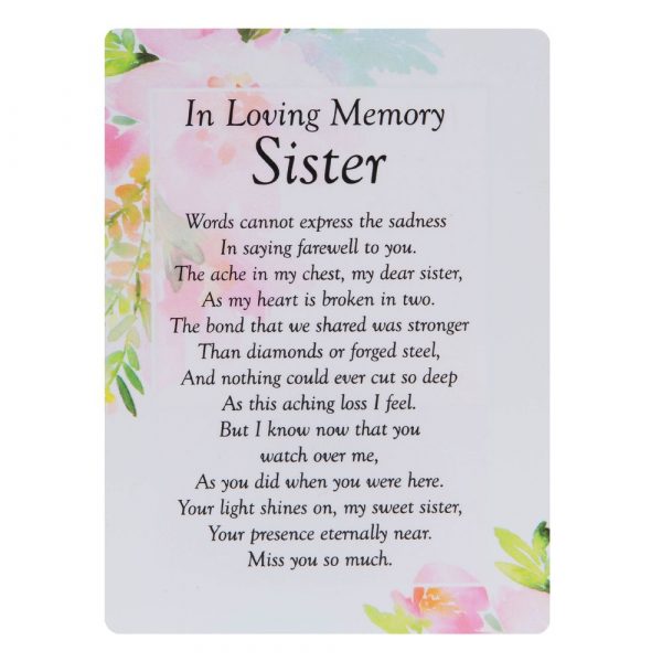 Graveside Memorial, Bereavement, In Loving Memory Sister Card