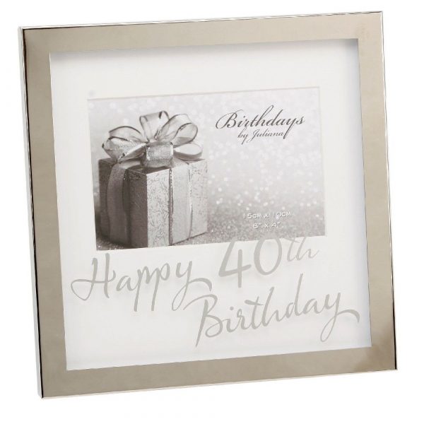 Silver Plated Happy 40th Birthday photo frame