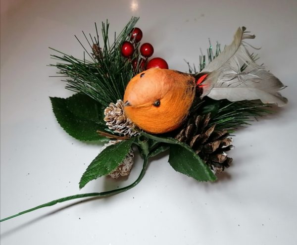 Robin Decorative Christmas Pick