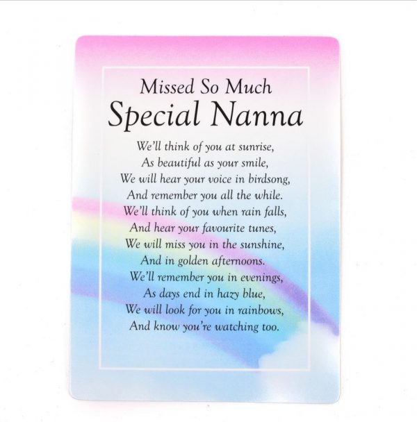 Graveside Memorial Card Special Nanna