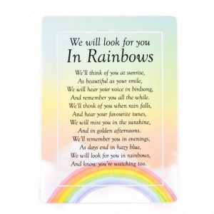 Graveside Memorial Card In Rainbows