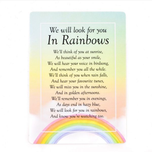 Graveside Memorial Card In Rainbows