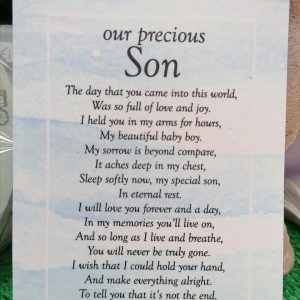 Our Precious Son Memorial Poem Card