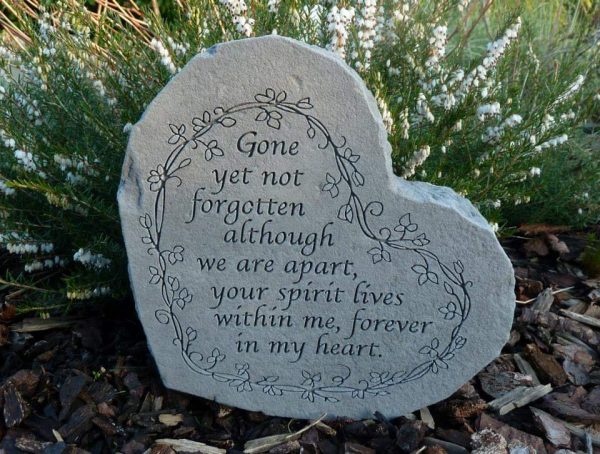 Gone Yet Not Forgotten Graveside Memorial Heart Stone.