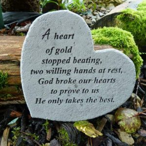 A Heart Of Gold Stopped Beating Heart Memorial Stone