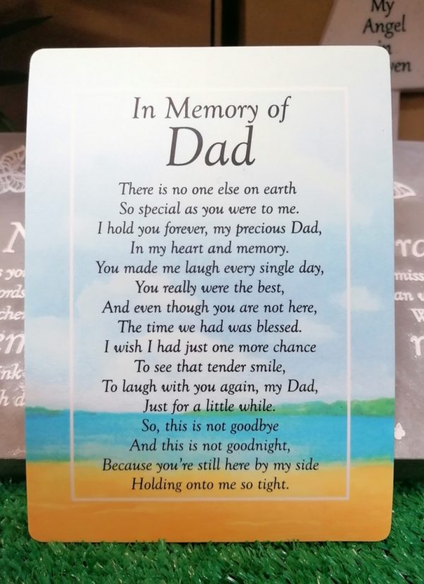 In Memory Of Dad Graveside Memorial Poem Card