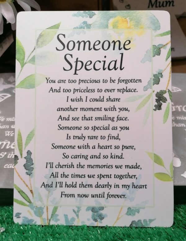 Someone Special Graveside Memorial Poem Card