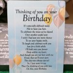 Thinking Of You On Your Birthday Graveside Memorial Poem Card