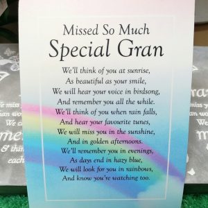 Missed So Much Gran Memorial Poem Card