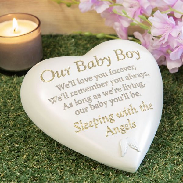 Graveside Plaque Baby Boy – Memorial Heart