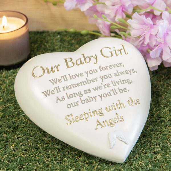 Graveside Plaque Baby Girl – Memorial Heart