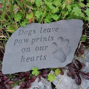Grave Ornament Dogs Leave Pawprints Memorial Stone (single pawprint)