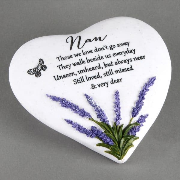 Nan Memorial Lavender Heart Stone