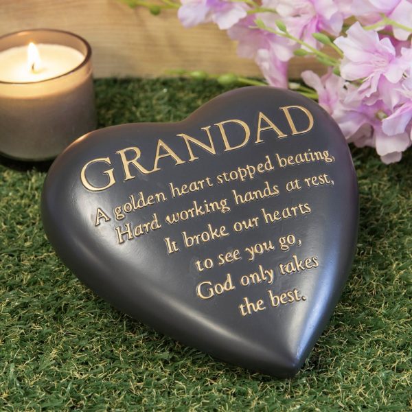 Graveside Heart Grandad Memorial Plaque