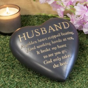 Graveside Heart Husband Memorial Plaque