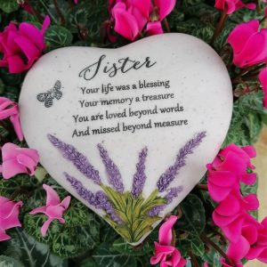 Grave Ornament Lavender Heart Sister 61972