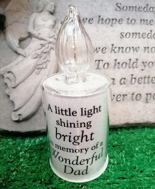 Glass Memorial Candle Dad