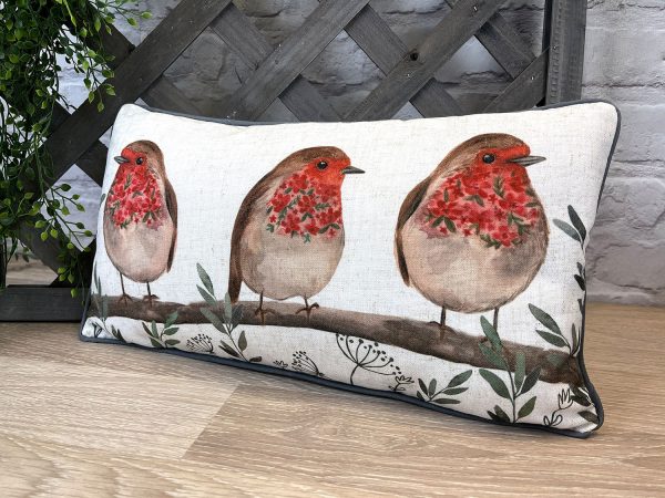 Robins and Foliage Cushion