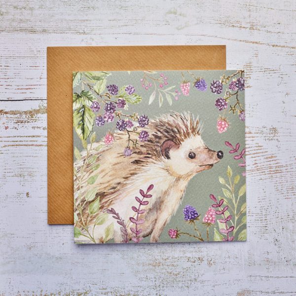 Hedgehog With Berries Greeting Card