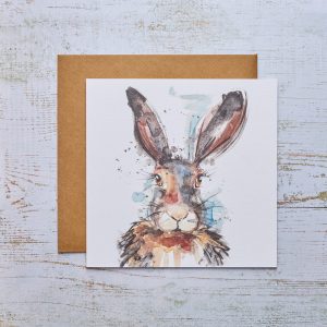 Watercolour Print Hare Greeting Card