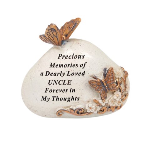Uncle Butterfly Stone Graveside Ornament