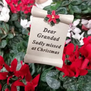 Graveside Poinsettia Memorial Stick Grandad