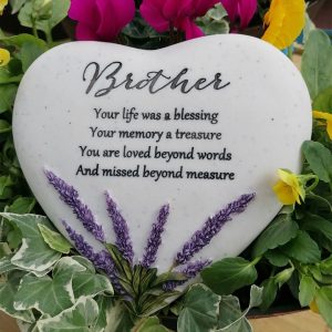 Grave Ornament Lavender Heart Brother 61973