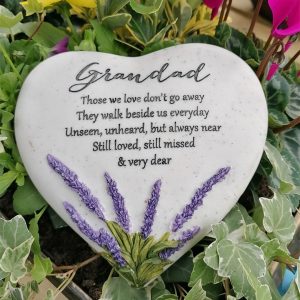 Grave Ornament Lavender Heart Grandad 61969