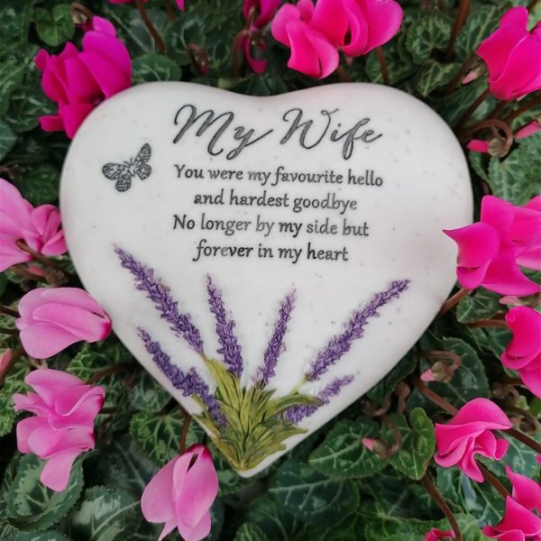 Grave Ornament Lavender Heart Wife 62971