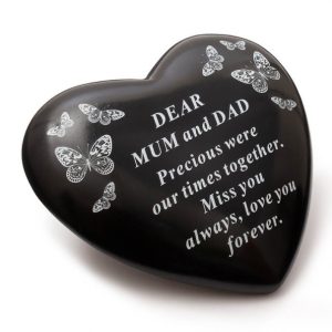 Graveside Butterfly Ornament Black Heart Mum And Dad df19153F
