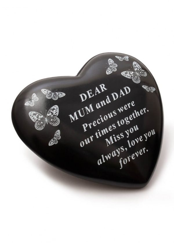 Graveside Butterfly Ornament Black Heart Mum And Dad df19153F