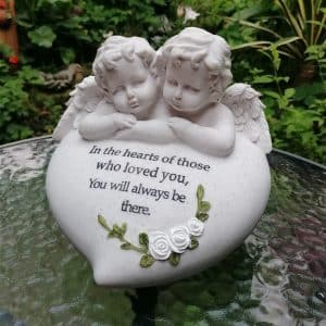 Graveside Ornament Angels and Heart 6202