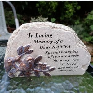 graveside bird plaque nanna df18388na