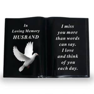 Black Graveside Memorial Book Husband df19499G