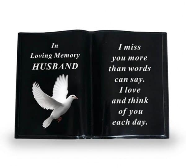 Black Graveside Memorial Book Husband df19499G