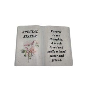 Grave Ornament Floral Book Sister df19151K