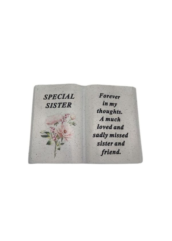 Grave Ornament Floral Book Sister df19151K