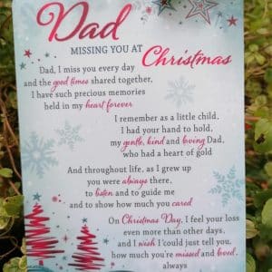 Graveside Memorial Card Christmas Dad C89081