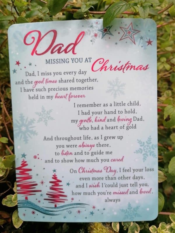 Graveside Memorial Card Christmas Dad C89081