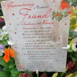 Graveside Memorial Card Christmas Friend