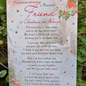 Graveside Memorial Card Christmas Friend C89035