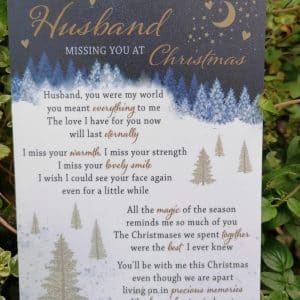 Graveside Memorial Card Christmas Husband_C89082