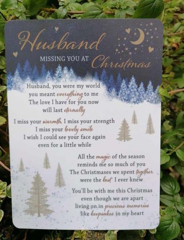 Graveside Memorial Card Christmas Husband_C89082