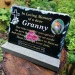 QU_BlackSlateGranny Graveside Memorial Plaque