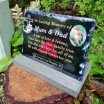 QU_BlackSlateMumAndDad Graveside Memorial Plaque
