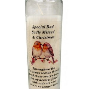 Glass Candle Christmas Robin Dad df20239d