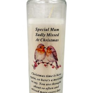 Glass Candle Christmas Robin Mum df20239e